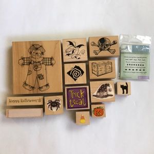 Halloween/trick-or-treat rubber stamp set
